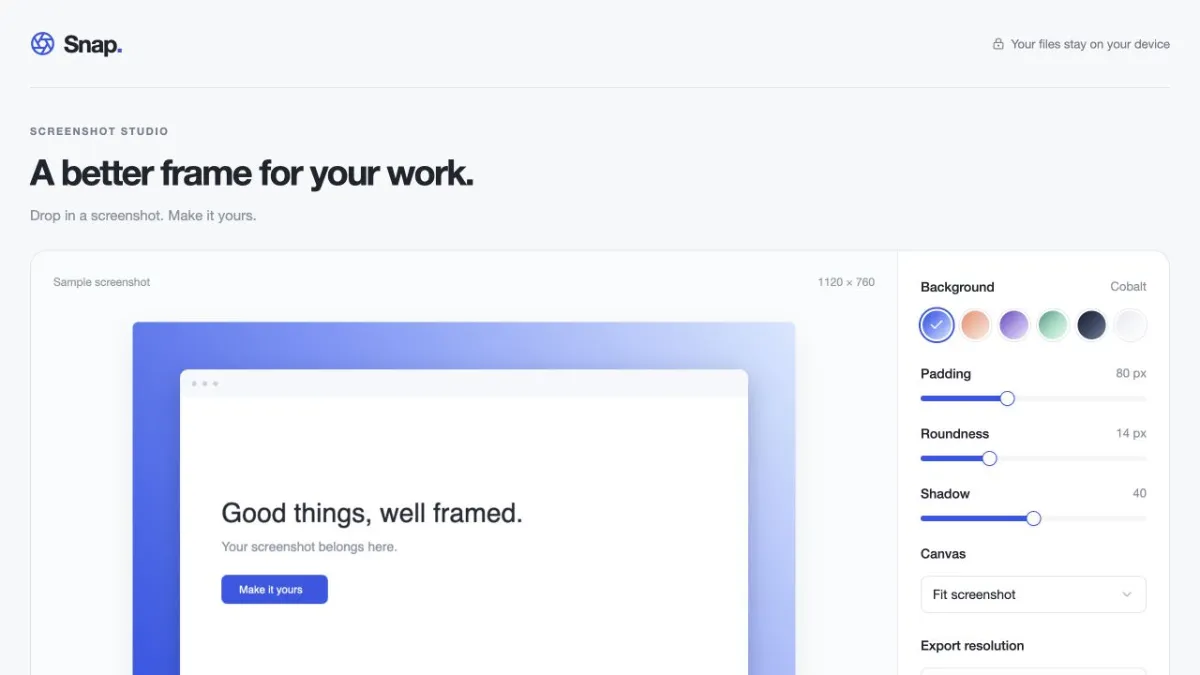Screenshot Studio website screenshot