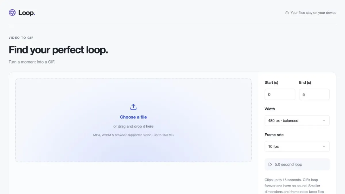 Video to GIF website screenshot